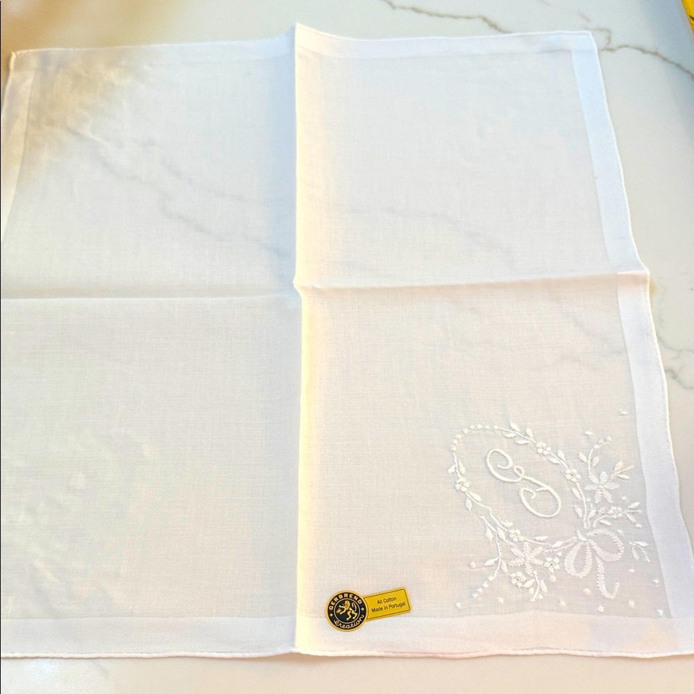 White Embroidered Handkerchief